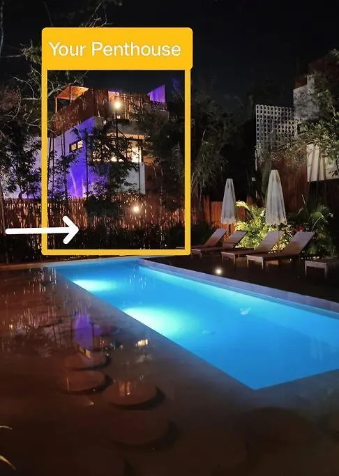 Luxury Penthouse Studio With Private Rooftop & Pool Tulum